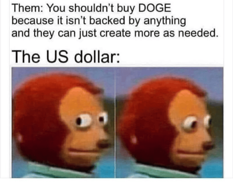Meme about DOGE and US dollar