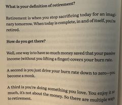 The Almanack by Naval Ravikant explaining his definition of retirement